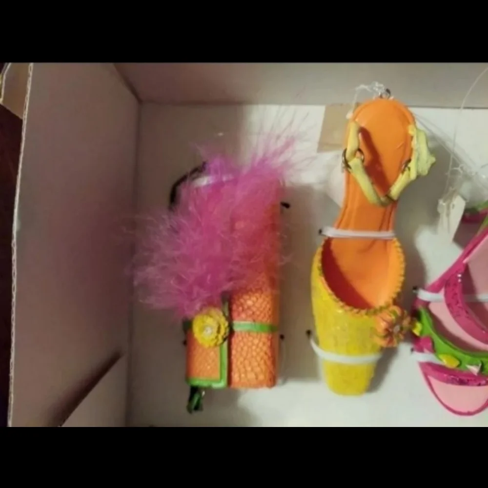 DILLARD'S SHOES & HANDBAG ORNAMENT SET OF 4 VINTAGE NWT